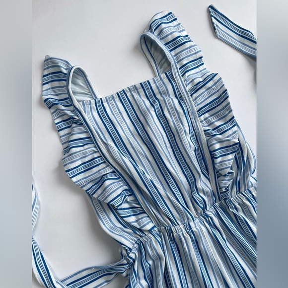 NEW BCBG Blue Stripes Angel Romper 6 - Picture 2 of 6